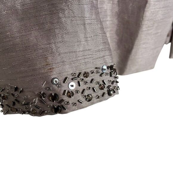 Tahari Arthur S Levine LUXE Beaded Bracelet Length Sleeve Blazer Silver Size 8 - Picture 4 of 7
